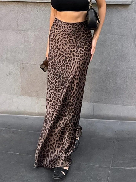 Leopard Print Mermaid Maxi Skirt - HouseofHalley