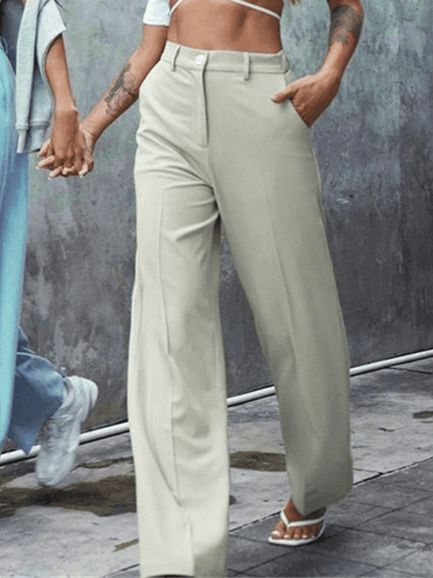 Draped Straight Leg Tailored Pants - HouseofHalley