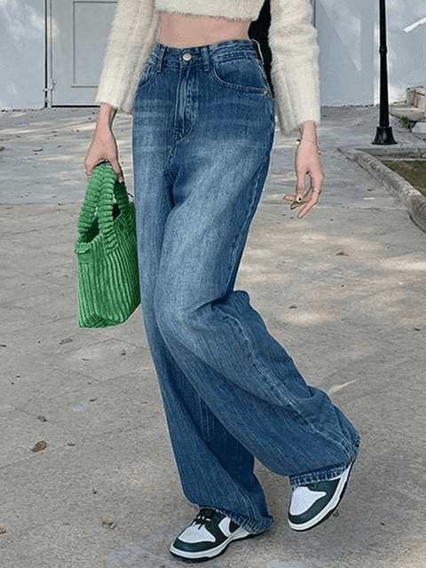 Faded Denim Baggy Boyfriend Jeans - HouseofHalley