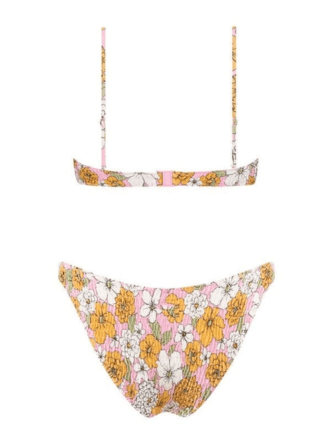 Floral Print Smocked Bikini Set - HouseofHalley