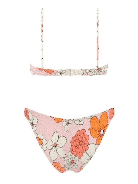 Floral Print Smocked Bikini Set - HouseofHalley