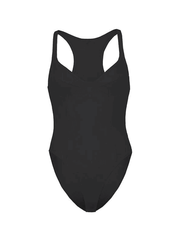 2024 Plunge V Neck Sleeveless Bodysuit Black S in Bodysuits Online ...