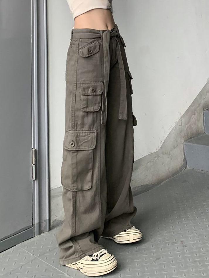 2024 Pocket-Detail Vintage Cargo Jeans Brown S in Cargo Jeans Online ...