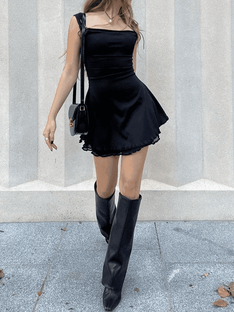 Reversible Sleeveless Black Mini Dress - HouseofHalley