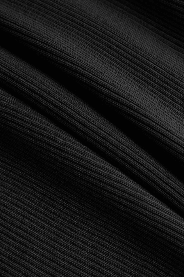 2024 Ribbed V-neck Button Down Cami Midi Dress Black S in Dresses ...