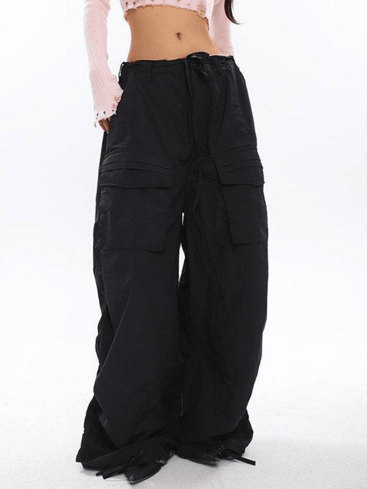 2023 Ruched Y2K Baggy Cargo Pants Green S in Cargo Pants Online Store ...
