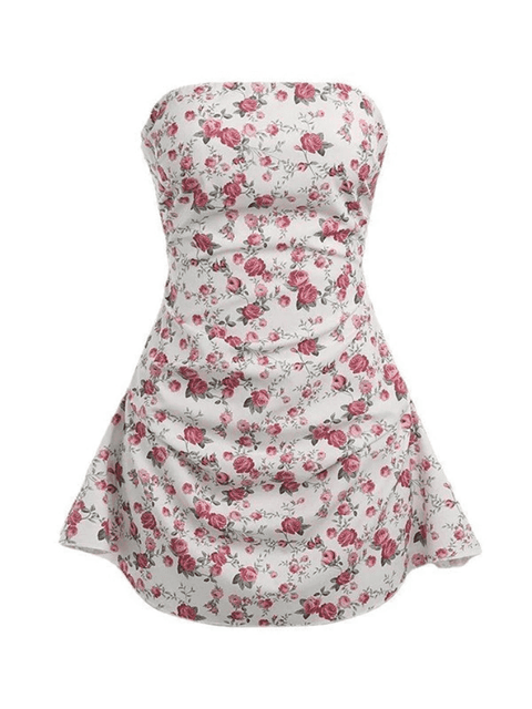 Strapless Floral Mini Dress - HouseofHalley