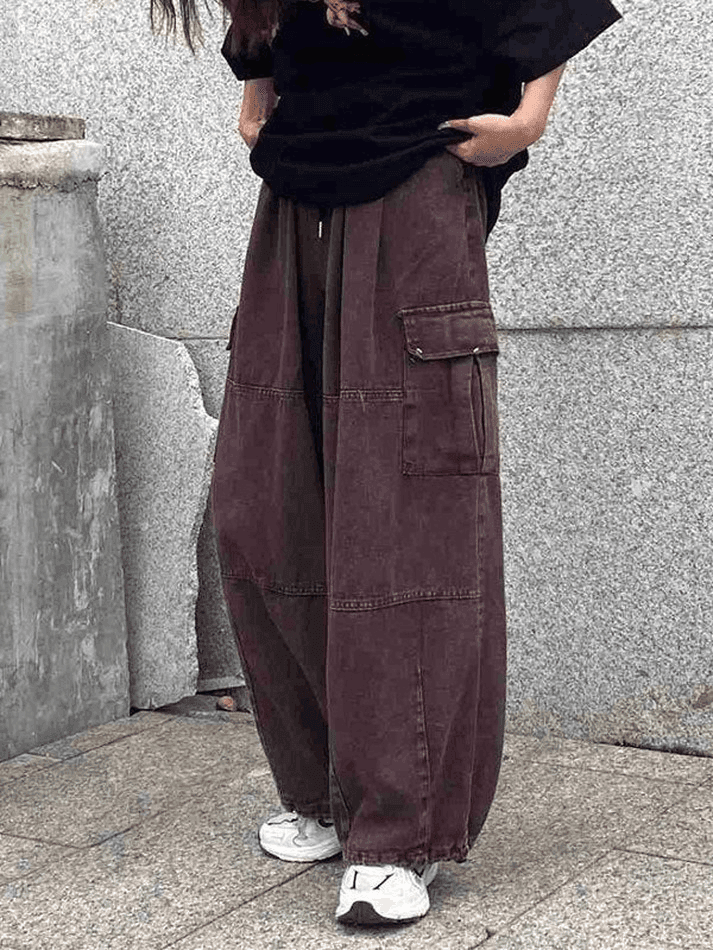 2023 Vintage Baggy Cargo Jeans Brown M in Jeans Online Store ...