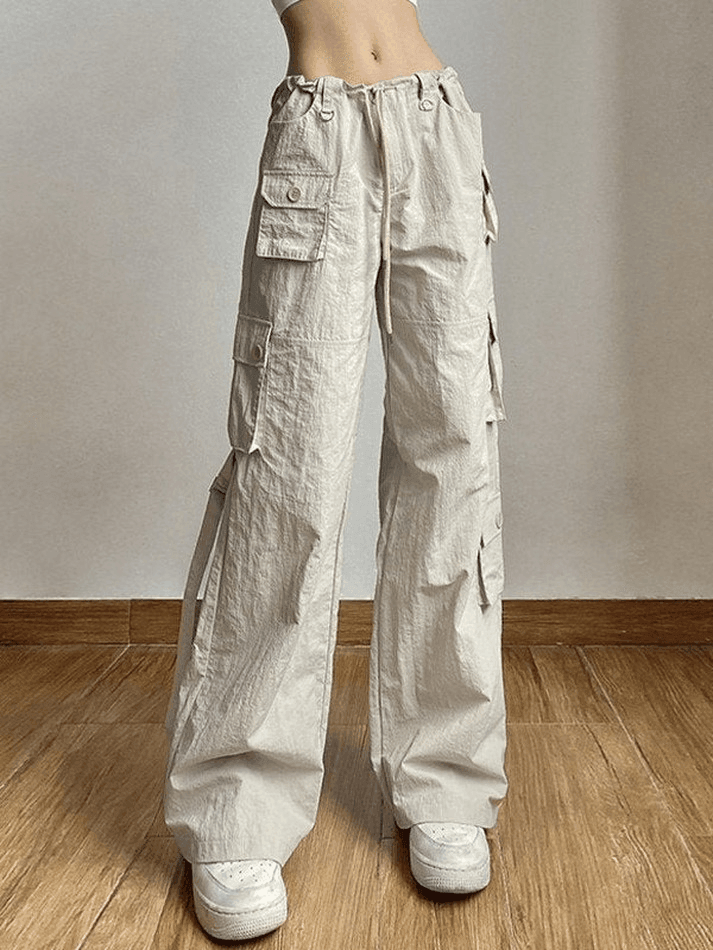 2023 Vintage Cargo Pocket Baggy Pants Beige L in Straight Leg Pants ...