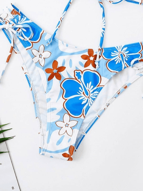 Wave Floral Print Bikini Set - HouseofHalley